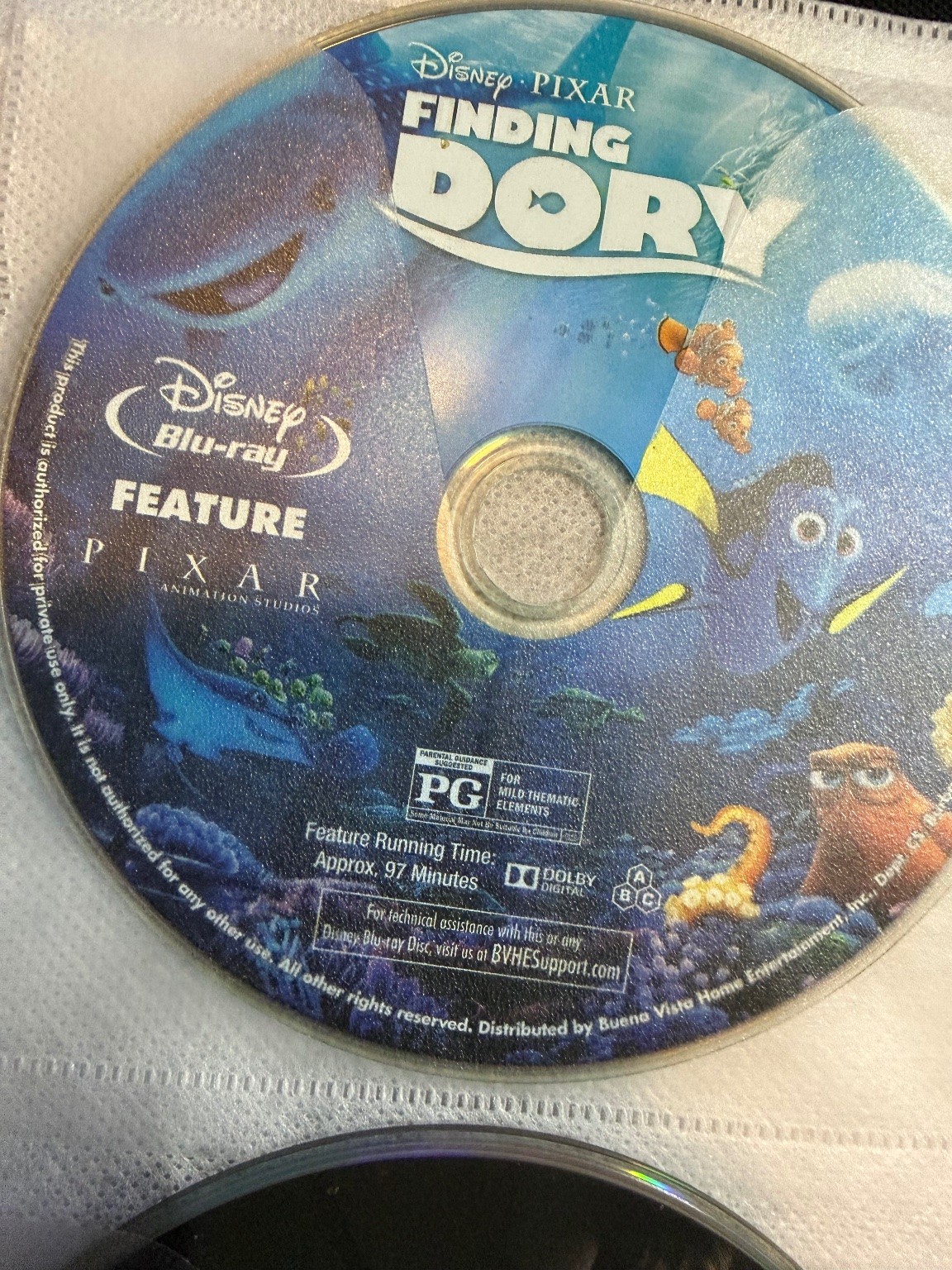 Finding Dory Blu-ray 2016 Disney Pixar Ellen DeGeneres Albert Brooks 97 Min