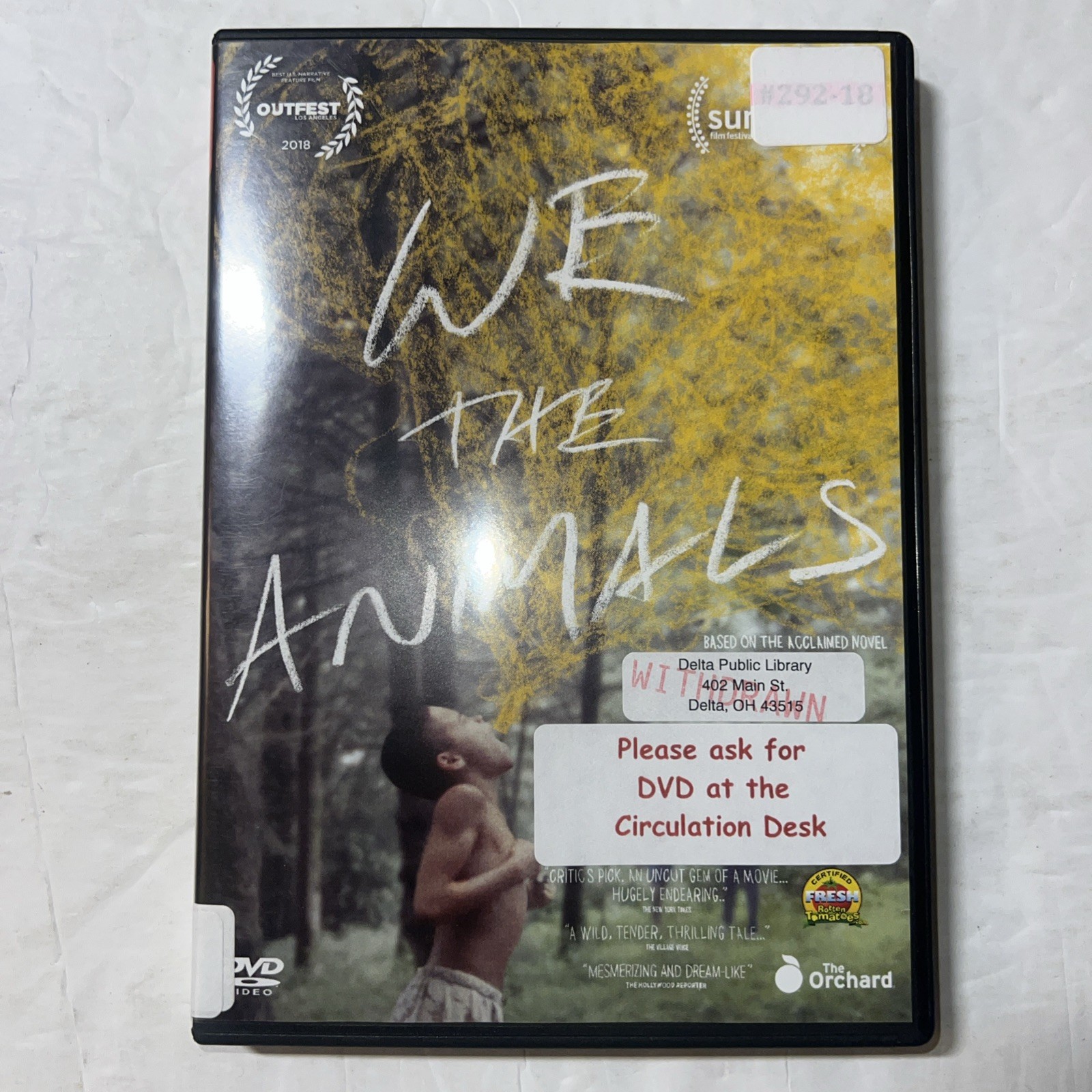 We the Animals (2018) DVD The Orchard R Reion 1 2.35:1 93 minutes ex-library