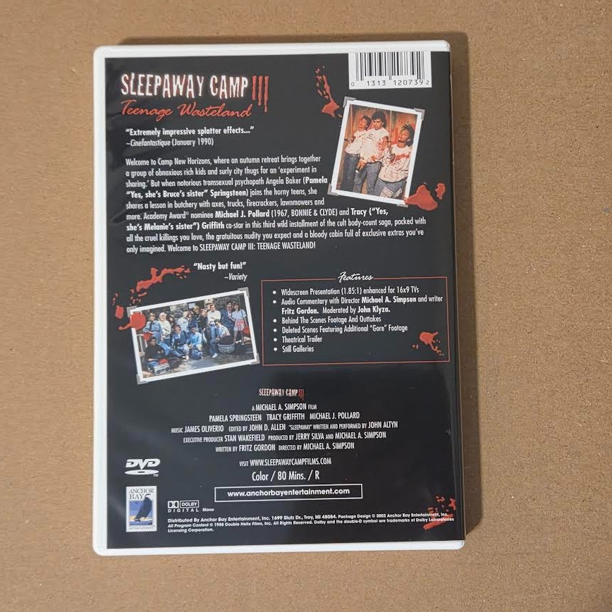 SLEEPAWAY CAMP Survival Kit DVD, 2002, 4 Disc Set with Brochure & Bonus 4th DVD
