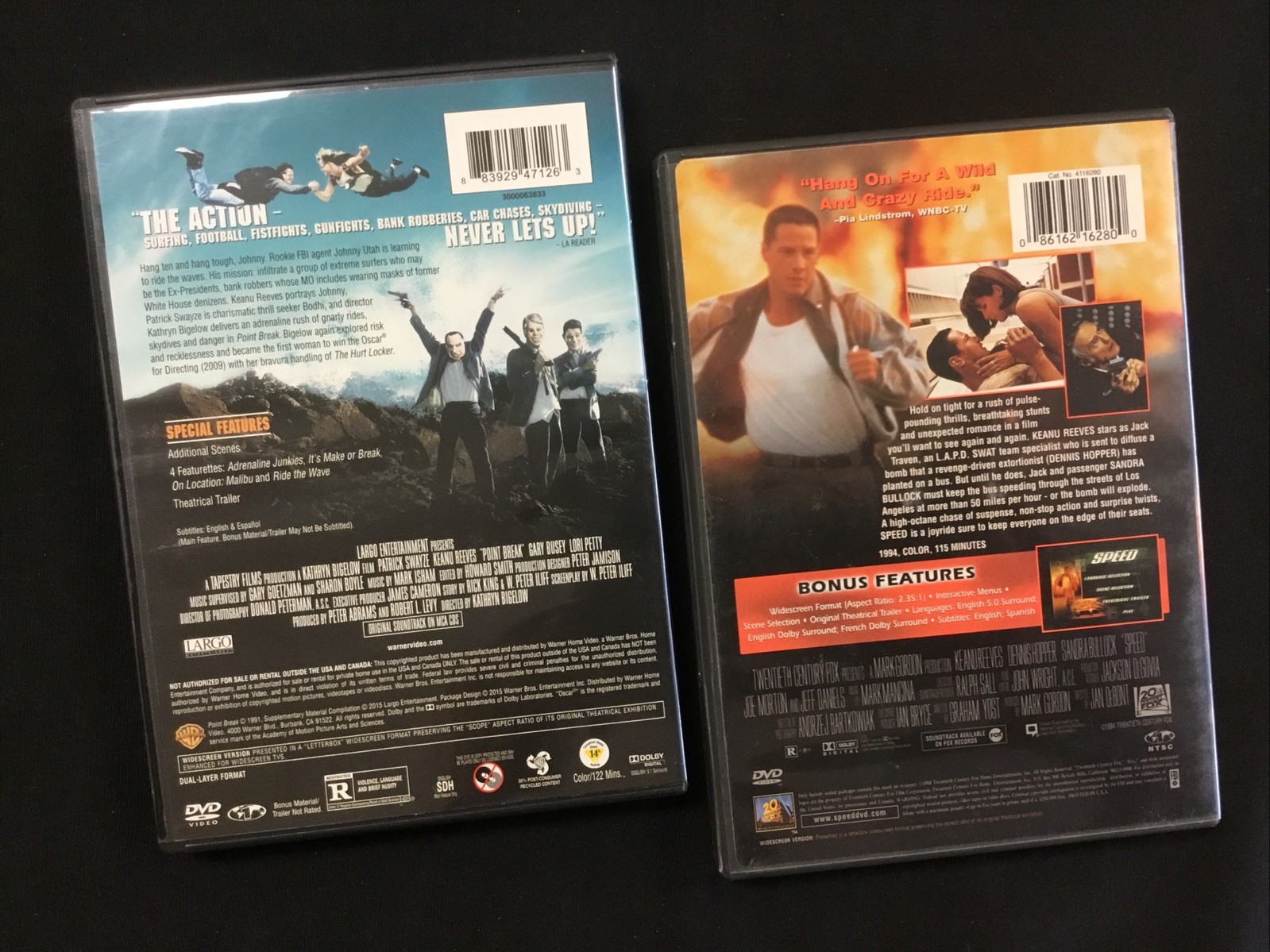Point Break (1991) + Speed (1994) – DVD Lot KEANU REEVES 90s Classics!