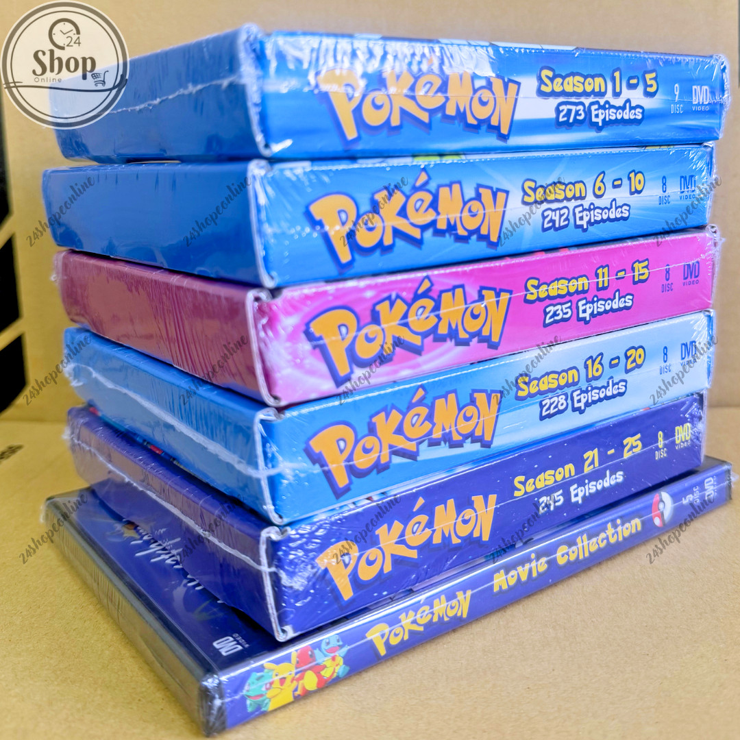 Pokemon DVD Complete Series All Region Season 1-25+26 Movies English Version USA