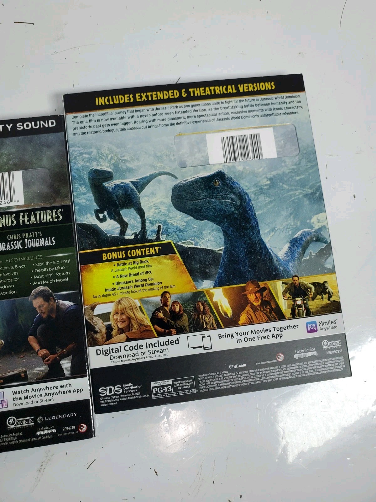 3 Jurassic World Blu Ray / DVD Movies Jurassic World, Fallen Kingdom, Dominion