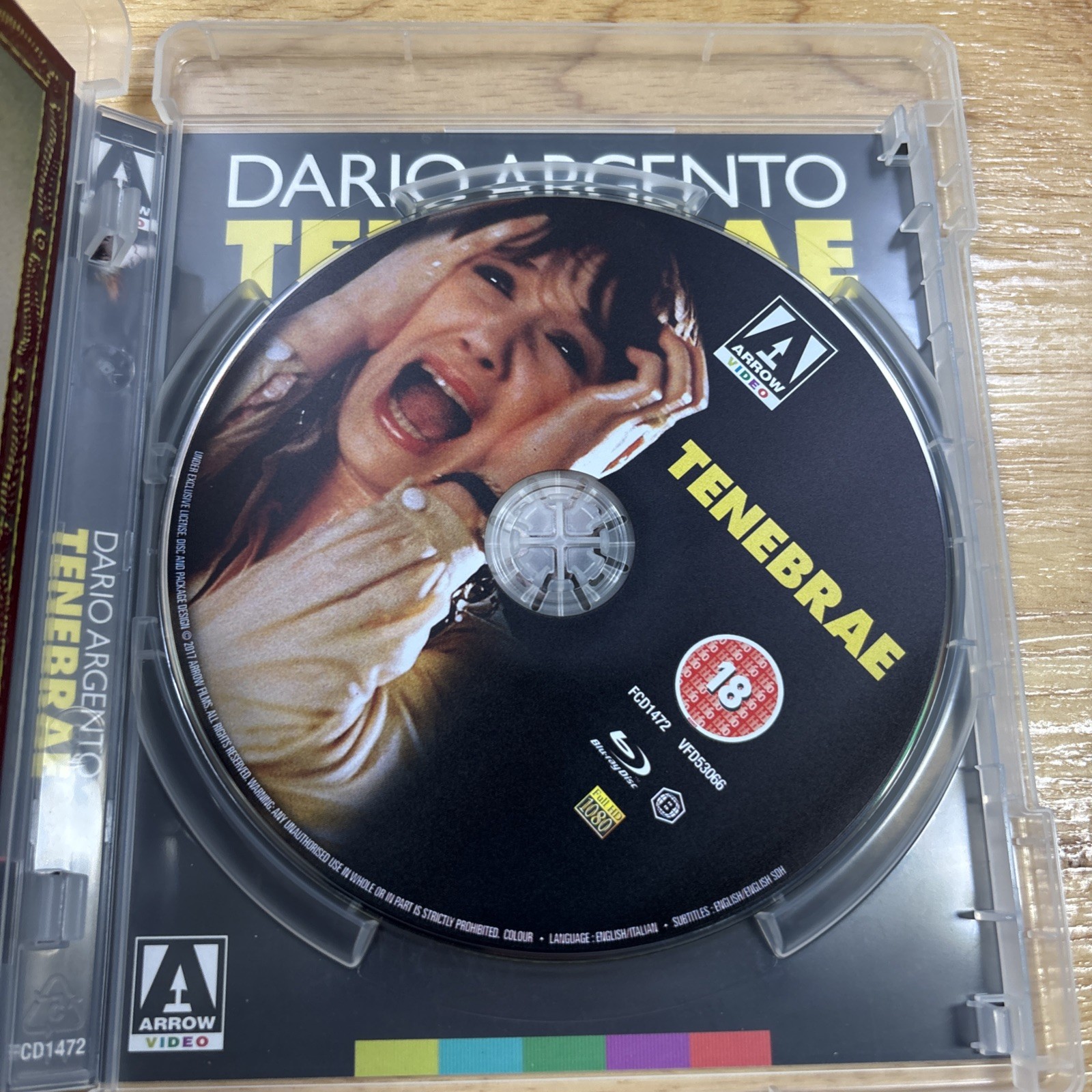 Dario Argento’s Tenebrae – 1982 (Blu-ray, 2017, Region B, UK Import, Arrow Video