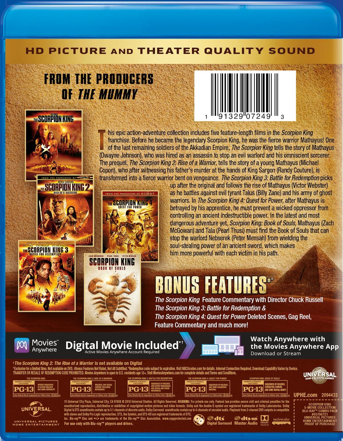 The Scorpion King 5-movie Collection Blu-ray The Rock NEW