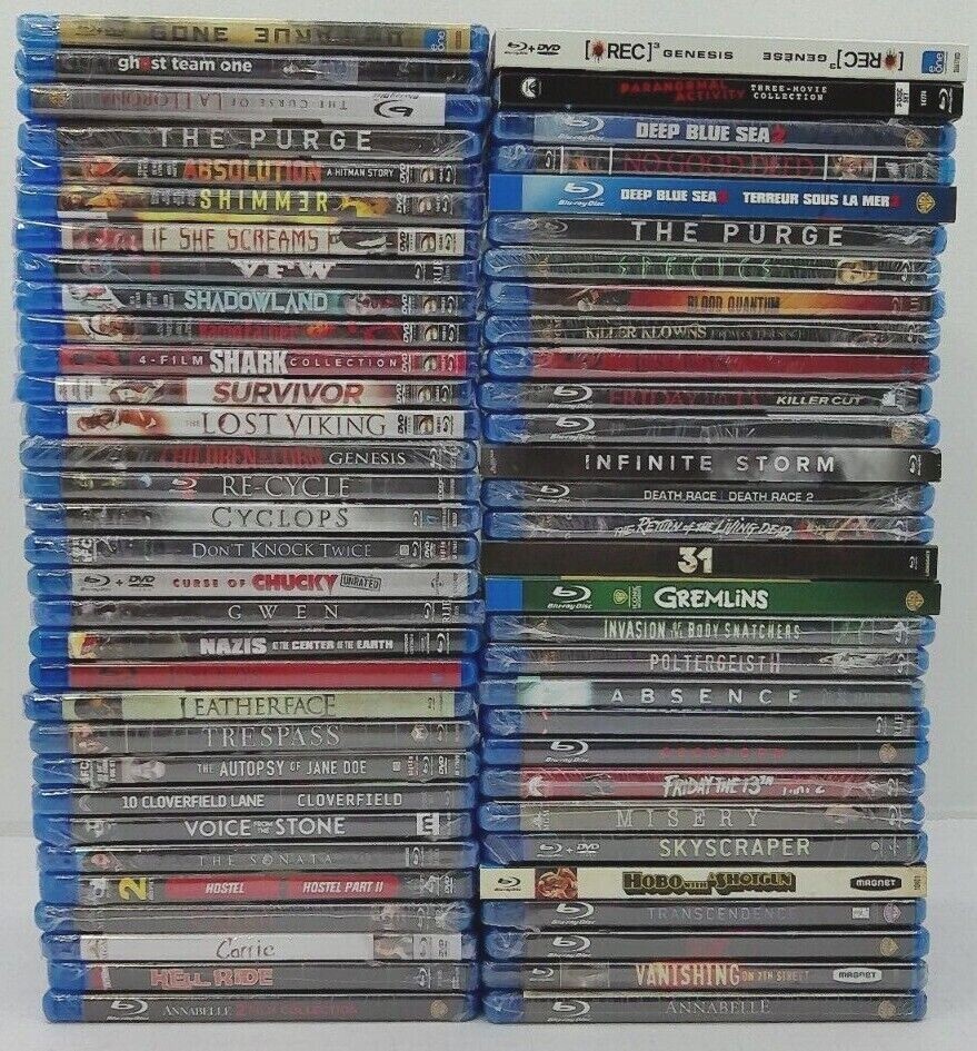 Wholesale Blu-ray Lot – Horror/Thriller/Gore/Scary Movies – Brand New, No Duplic