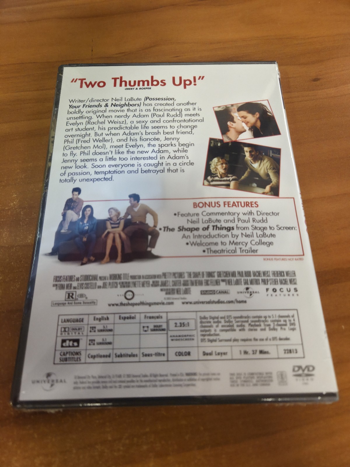 The Shape of Things (DVD, Widescreen 2003) Gretchen Mol Paul Rudd NEW