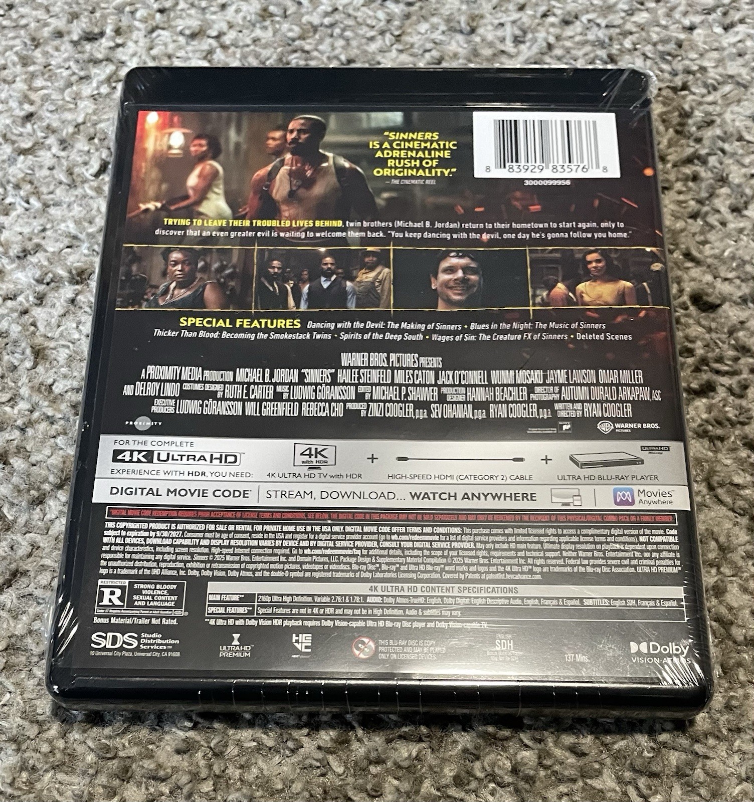 Sinners 4K UHD Blu-ray (BRAND NEW FACTORY SEALED)