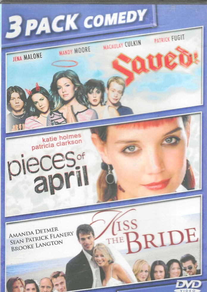 Saved, Pieces of April, Kiss the Bride, NEW DVD 3 Comedy Movies, 4 hrs, Family