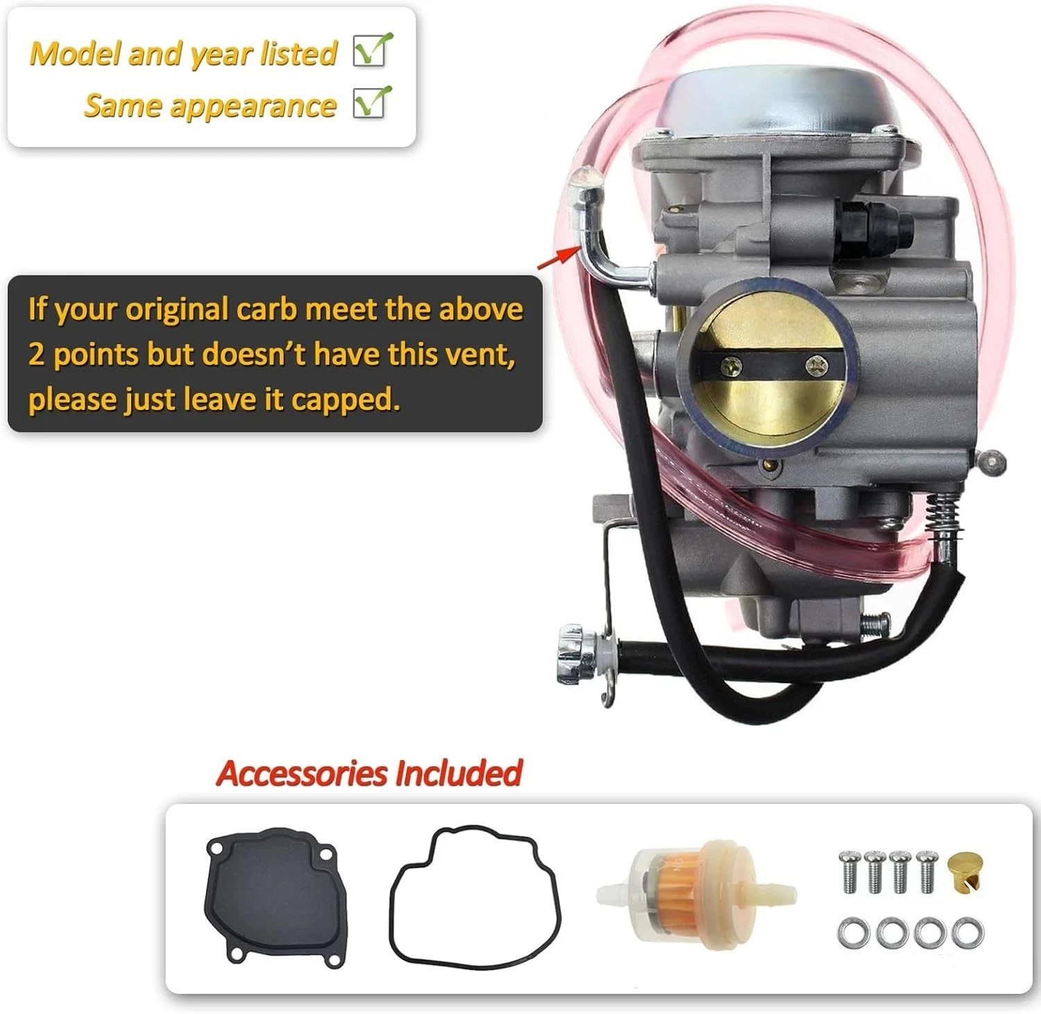 Carburetor for Arctic Cat 250 (99-01) 300 (98-00) 400 (98-01) 500 (98-99) 2×2 2x