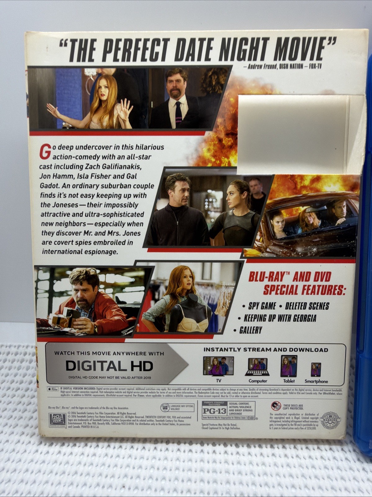 Keeping Up with the Joneses (Blu-ray, 2016) W/ Slipcover
