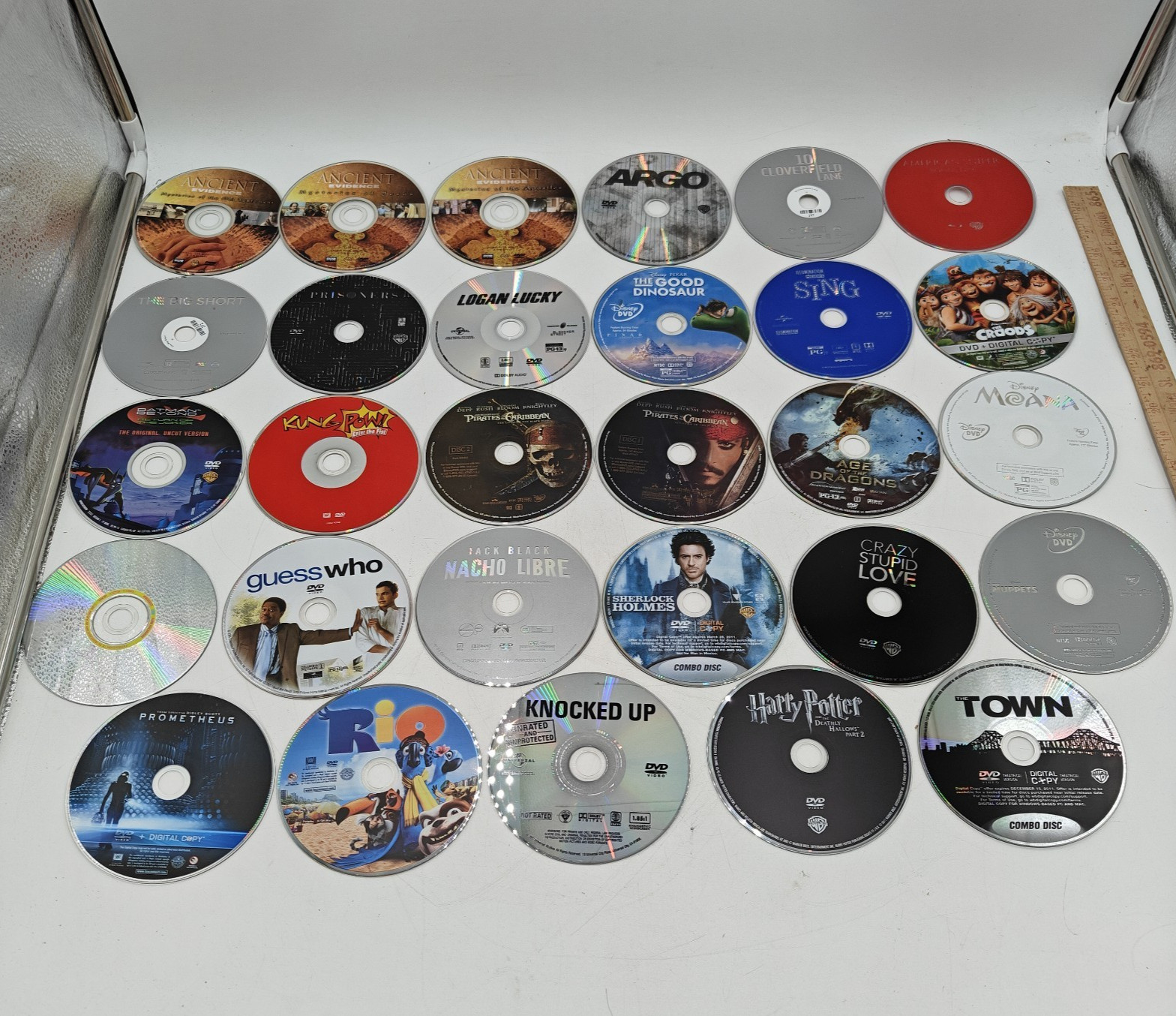 Lot of 50 DVD Movie & TV Discs Action Comedy Family Disney Discs Only Argo Greys