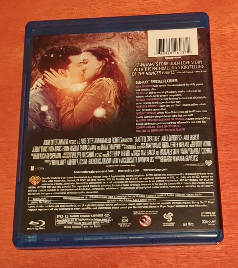 Beautiful Creatures blu-ray Emma Thompson Thomas Mann Jeremy Irons Viola Davis