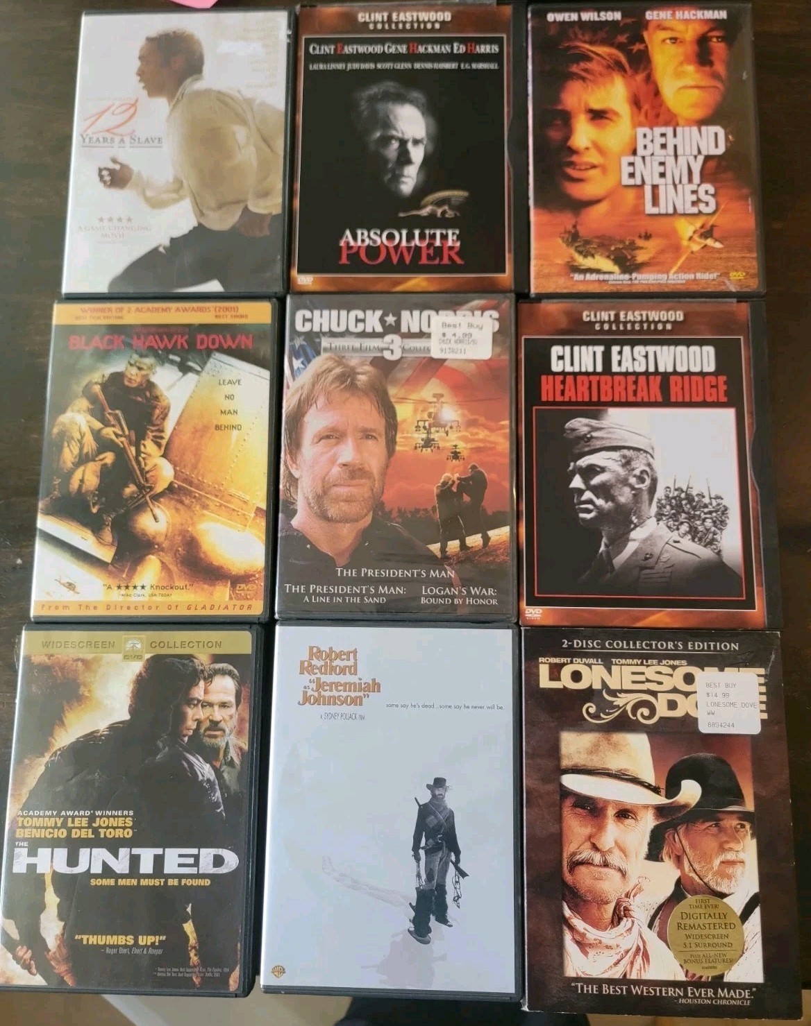 Huge DVD Lot 23 Action Drama Movies Collection Chuck Norris Rocky Unforgiven