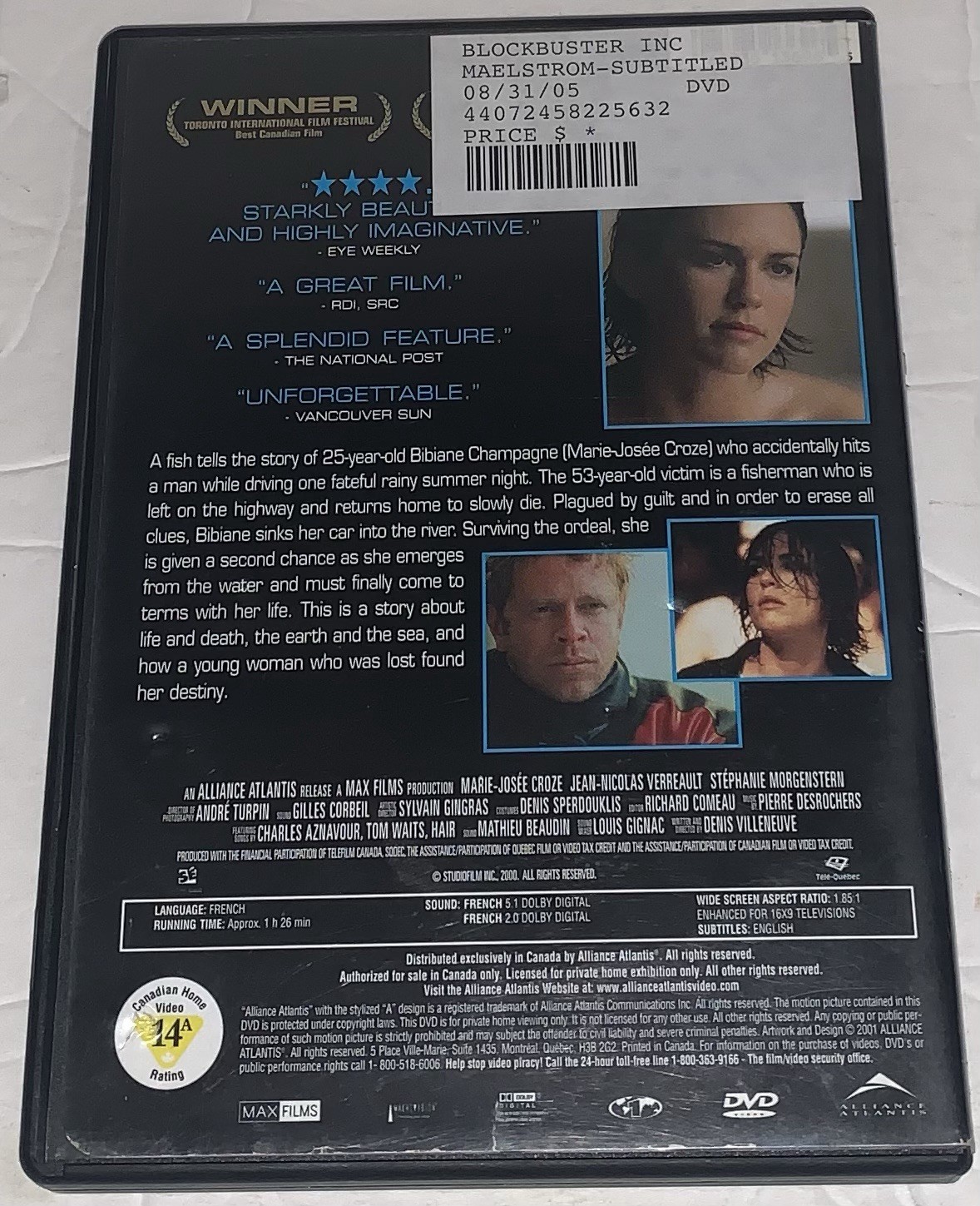 Maelstrom ( 2000, DVD, A Denis Villeneuve Film, Marie-Josée Croze ) rare oop