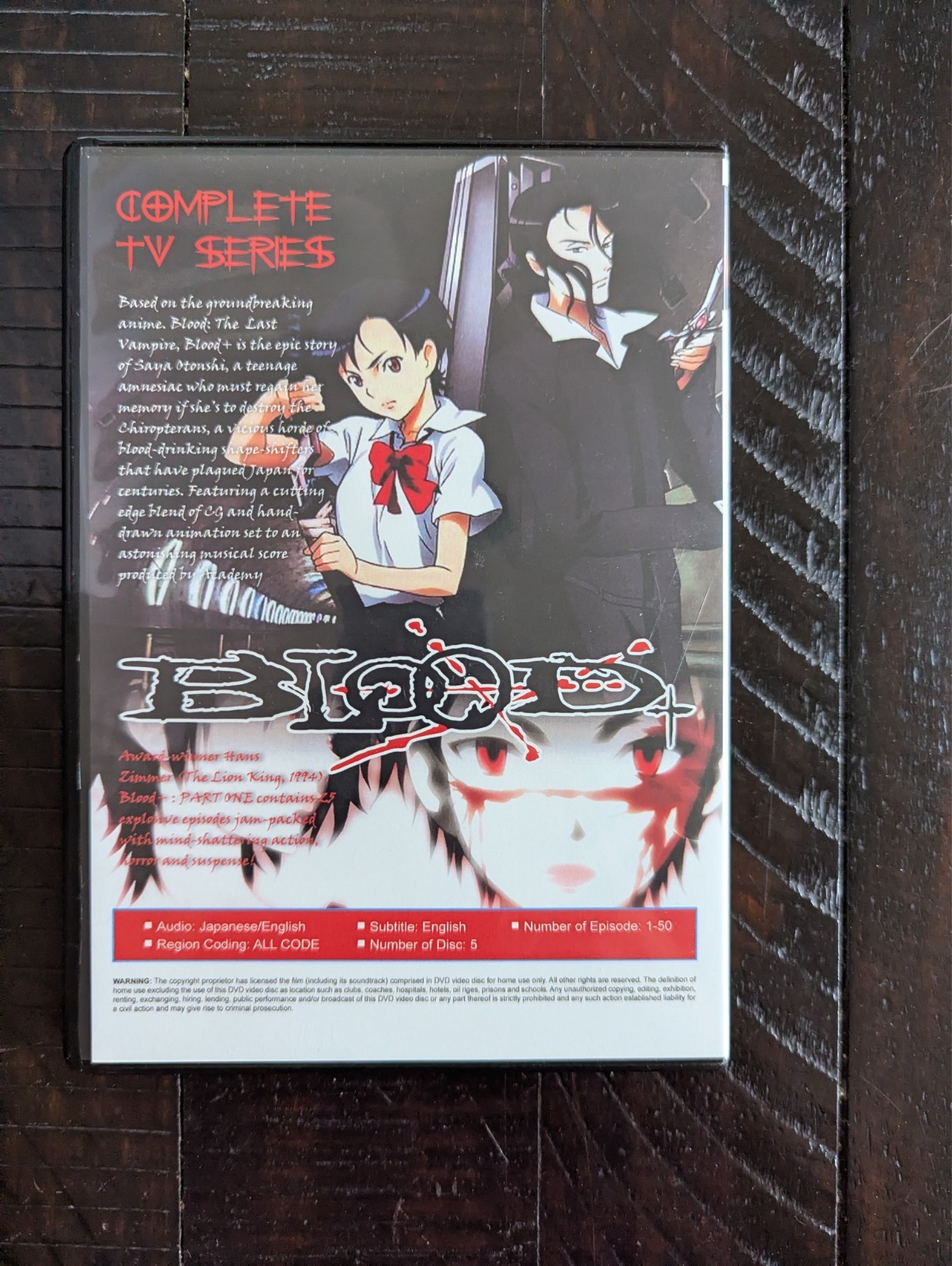 Blood+ Plus TV Anime Complete Collection Series English / Jap DVD Episode 1-50