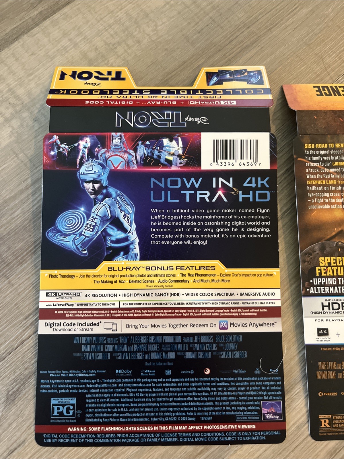 4K Movie J-Card Only Lot Tron 4K & SISU Road To Revenge 4K J-Cards Only
