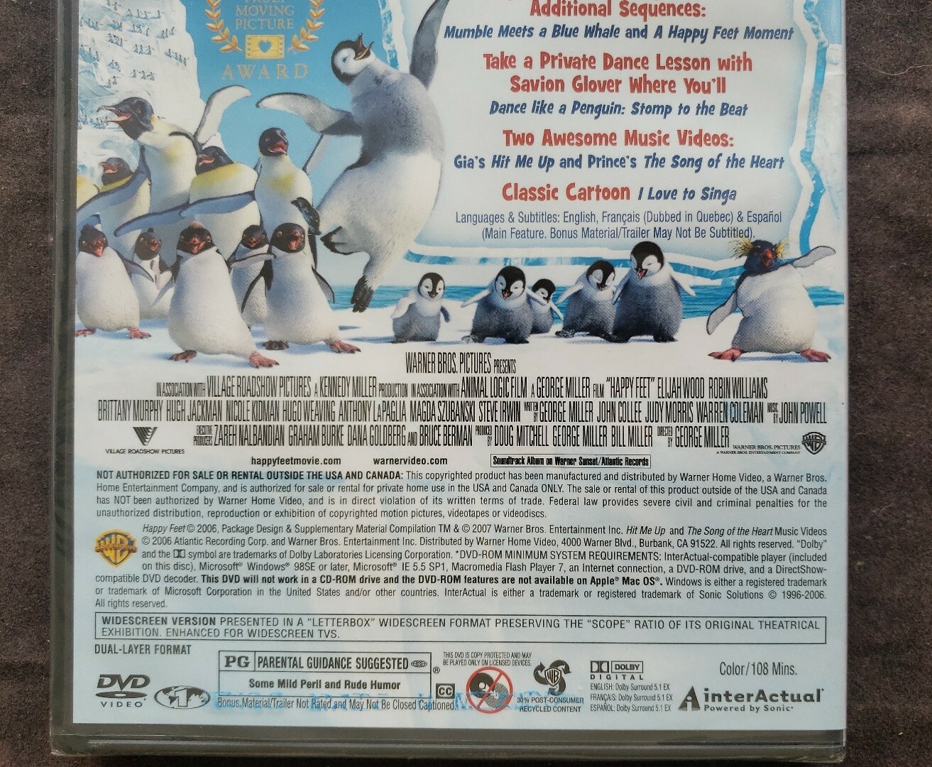 Happy Feet (DVD, 2007, Widescreen) Brand New Factory Sealed 100% Guaranteed