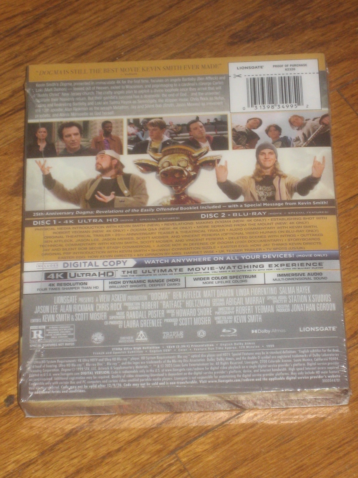 Dogma 25th 4K Steelbook Brand NEW (Sealed) Lionsgate Limited Edition Kevin Smith