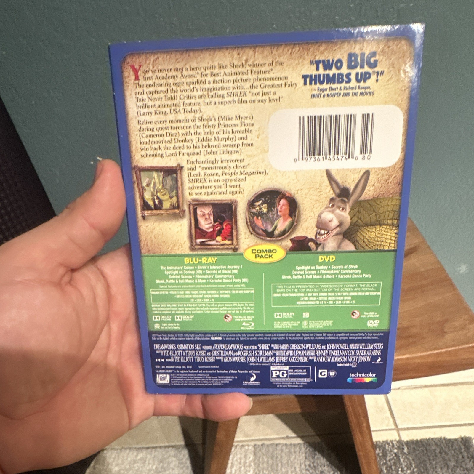 DreamWorks Shrek Blu-ray + DVD Combo Pack Widescreen PG Myers Murphy Diaz