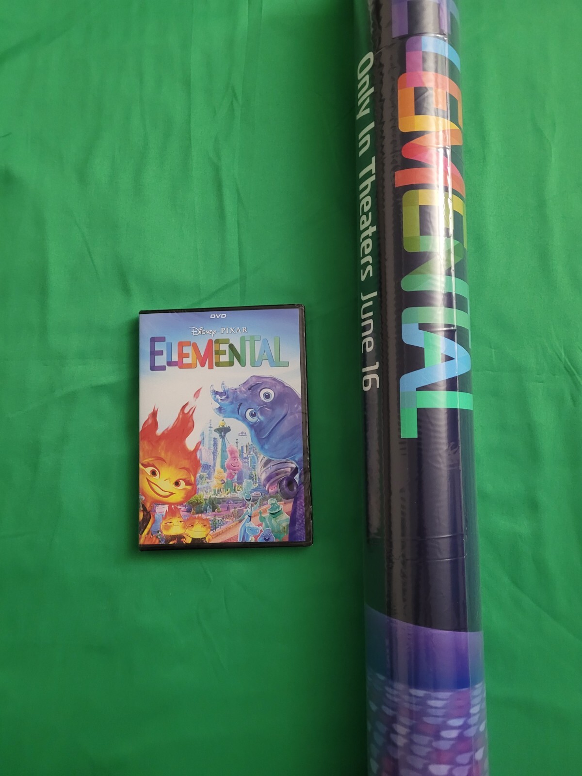 Disney Pixar Elemental DVD 2023 w/Set of 4 Double Sided 27×40 Character Posters