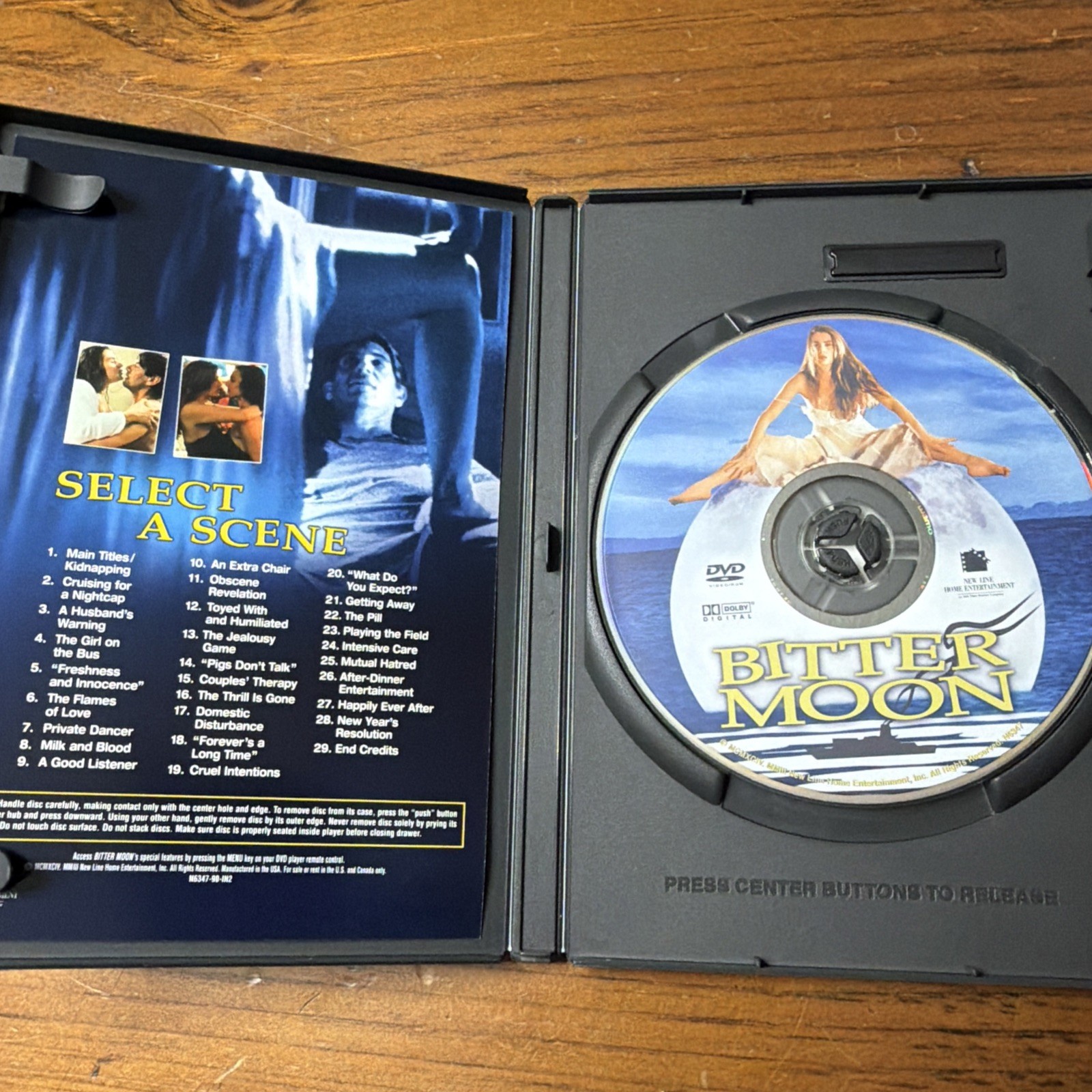 Bitter Moon DVD Starring Roman Polanski, Hugh Grant, Peter Coyote