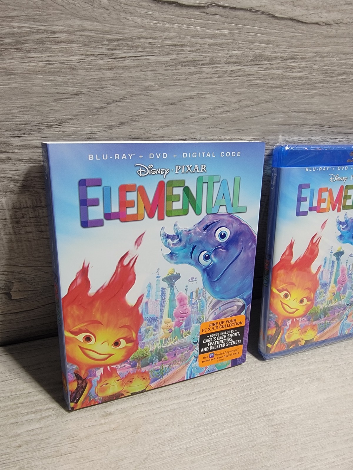 Elemental (2023) Blu-Ray & DVD w/Slipcase Disney Pixar SEALED