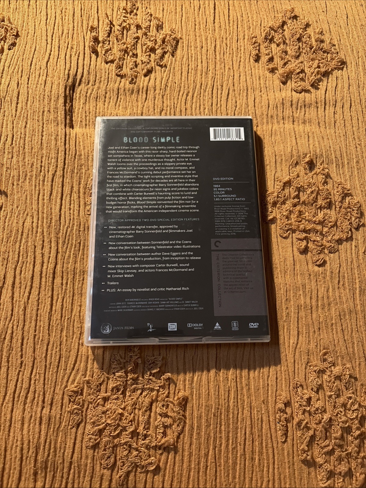 Blood Simple (Criterion Collection) (DVD, 1984) Joel & Ethan Coen W/ Booklet