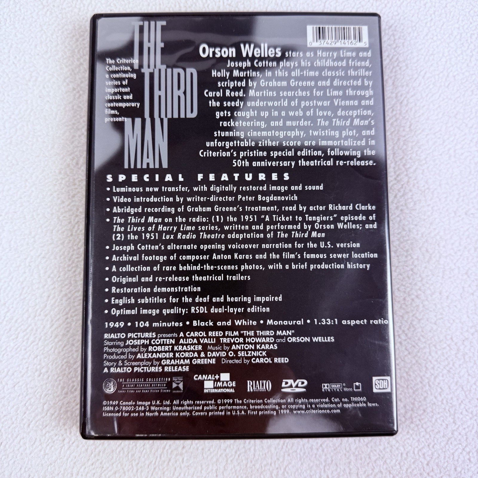 The Third Man Criterion Collection DVD Orson Welles Joseph Cotten 1949