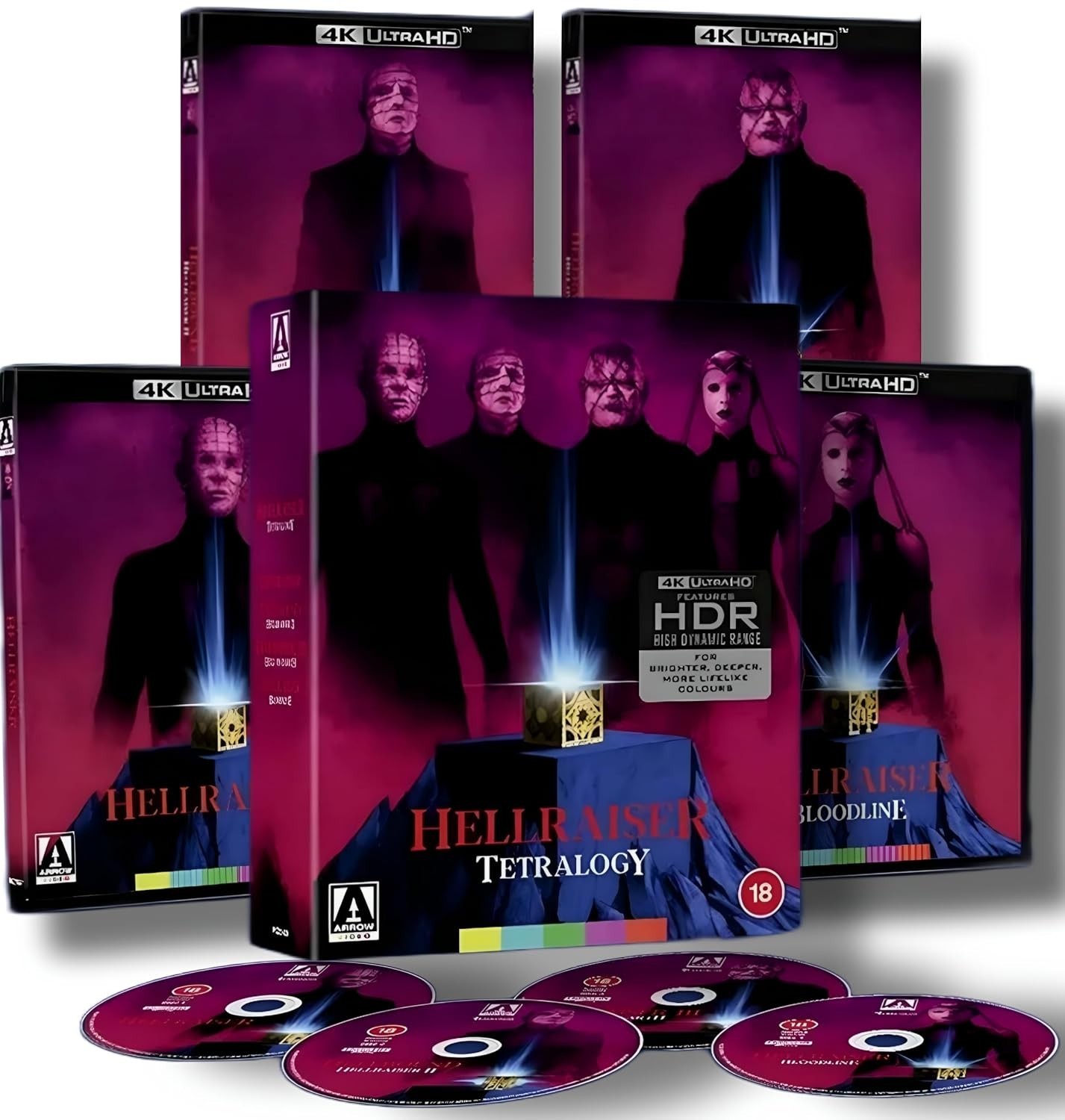 Hellraiser Tetralogy 4K Ultra HD Blu-ray [Region Free] 4 Movie Collection – NEW