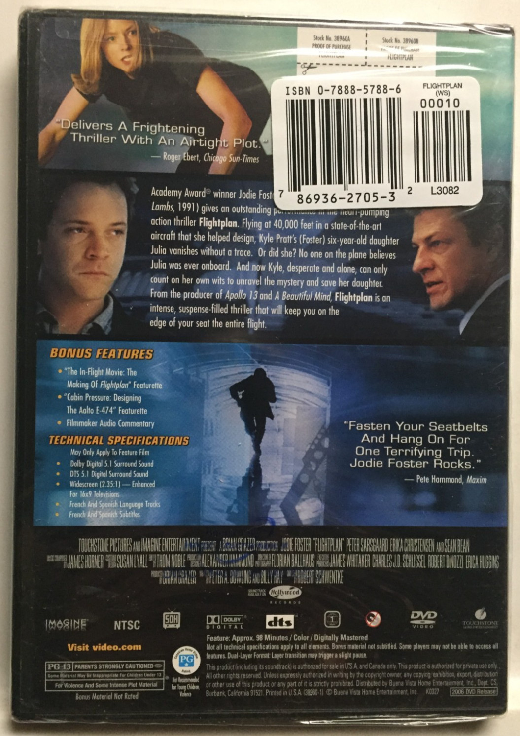 Flightplan [2005] (DVD,2006,Widescreen) Jodie Foster, Brand New Factory Sealed!