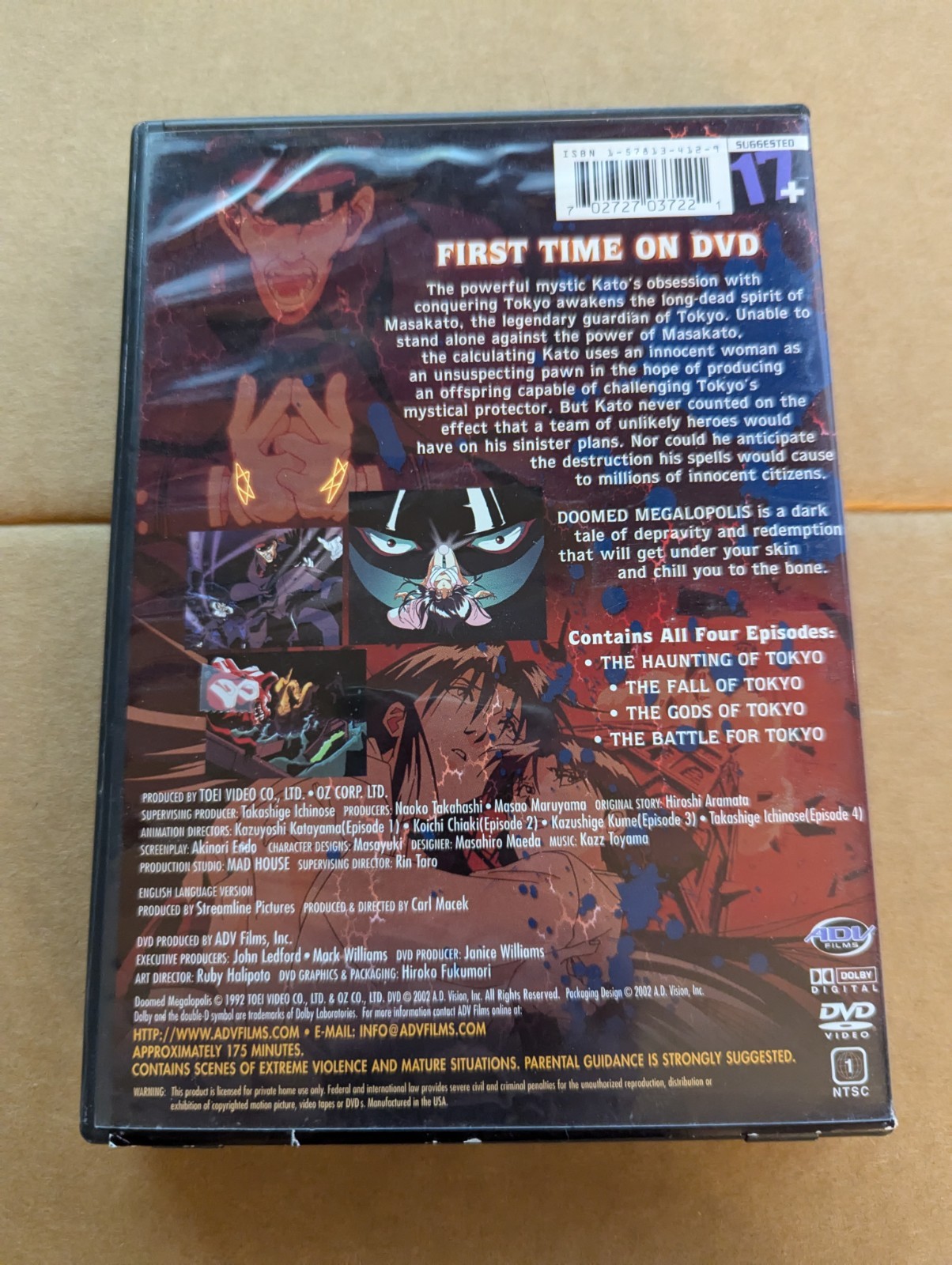 Doomed Megalopolis DVD NTSC Anime ADV Rare Media Watch