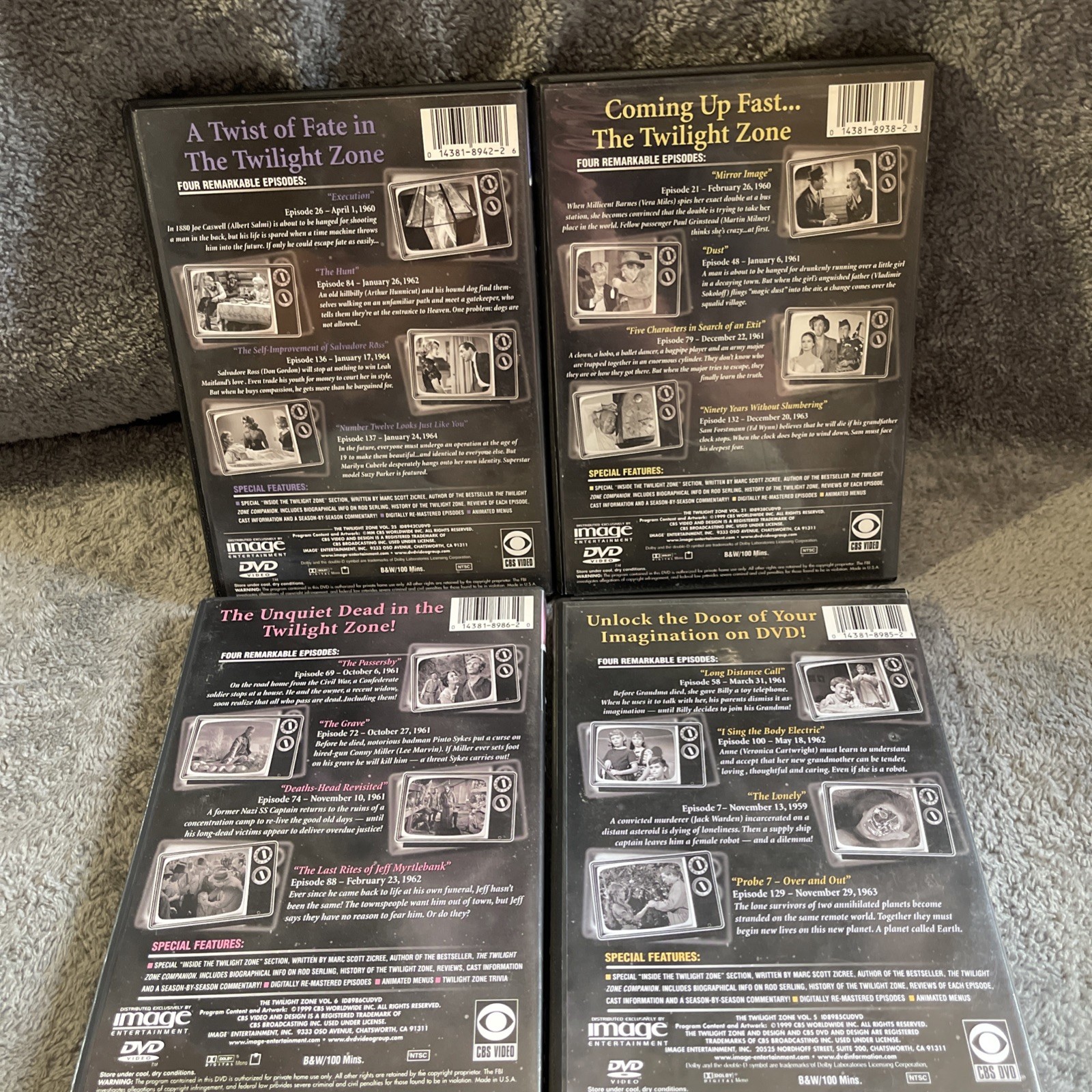 Lot of 4 The Twilight Zone DVD Lot: Vol 5, 6, 21 & 25
