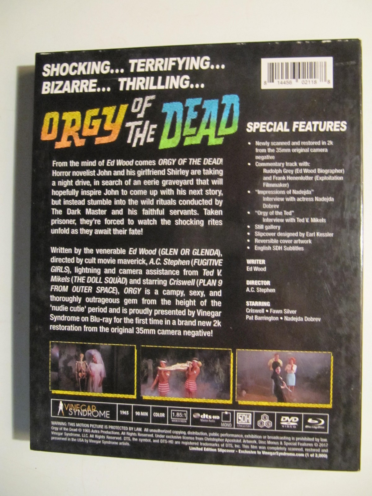 Orgy of The Dead Blu ray Ed Wood w/ Slipcover 1st Pressing Vinegar Syndrome