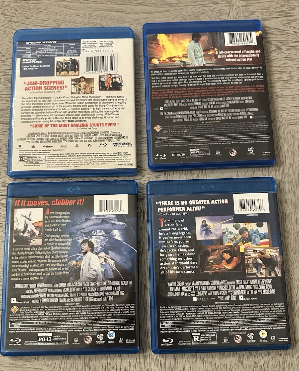 Jackie Chan Blu ray Lot – Legend of Drunken Master / Mr. Nice / First Strike etc