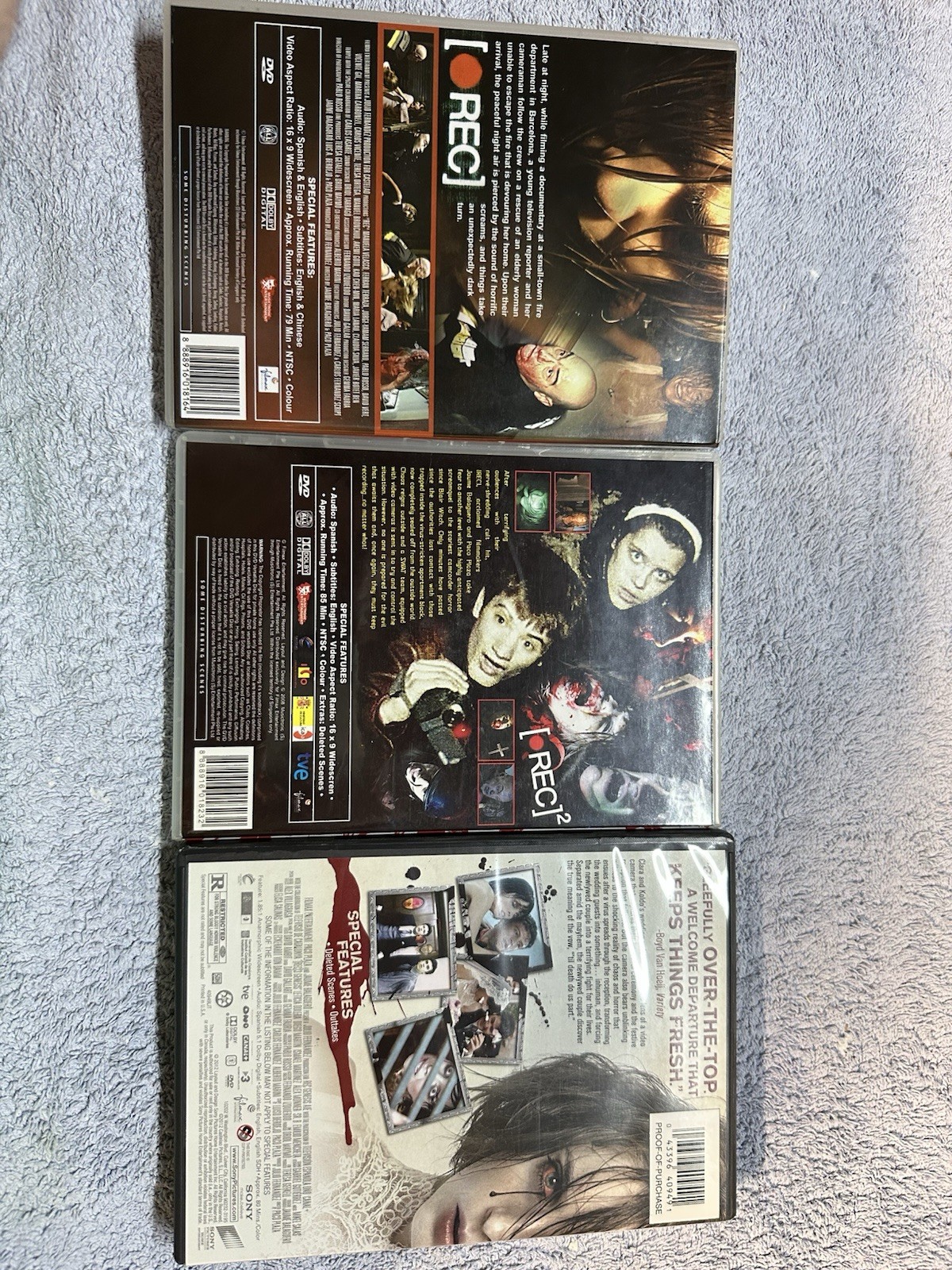 REC 2007 REC 2 2008 REC 3 Genesis DVD Lot Horror Zombie
