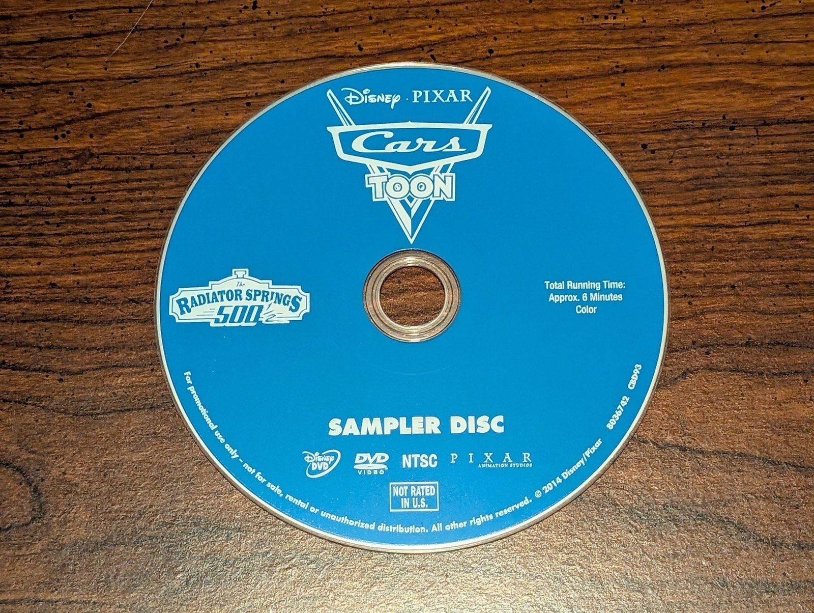 Disney Pixar Cars Toon The Radiator Springs 500 1/2 Sampler Disc Promotional DVD