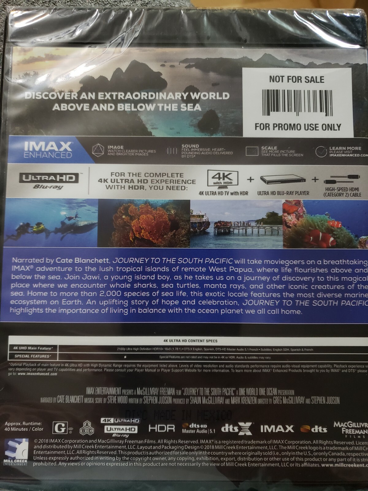 Imax 4k Ultra HD Journey to the South Pacific – 4k disc new in Sealed package