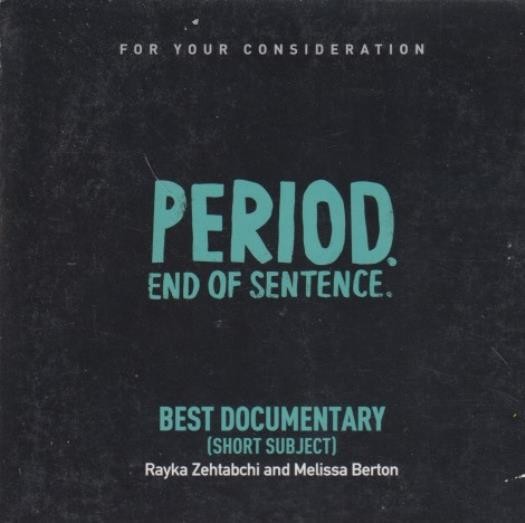 Period. End of Sentence. FYC BLU-RAY VIDEO DOCUMENTARY Women Menstruation Rayka