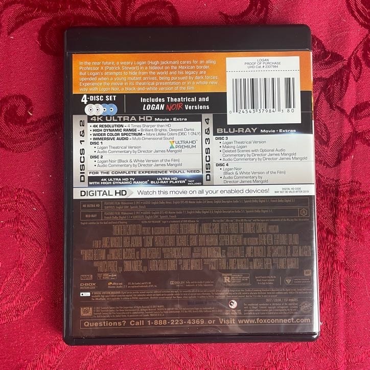 LOGAN (4K UHD + Blu-ray) Marvel, MCU, Hugh Jackman, Patrick Stewart, Slipcover