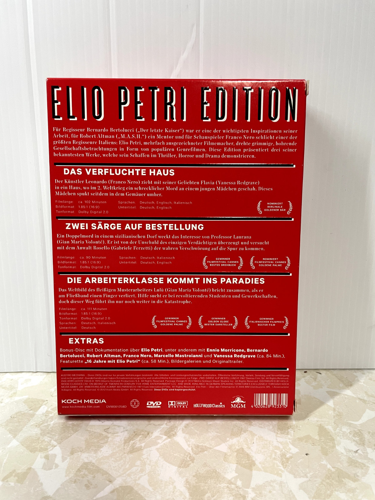 Elio Petri 3 Film 4 Disc DVD Boxset Italian Films German Import 60’s 70’s Reg 2