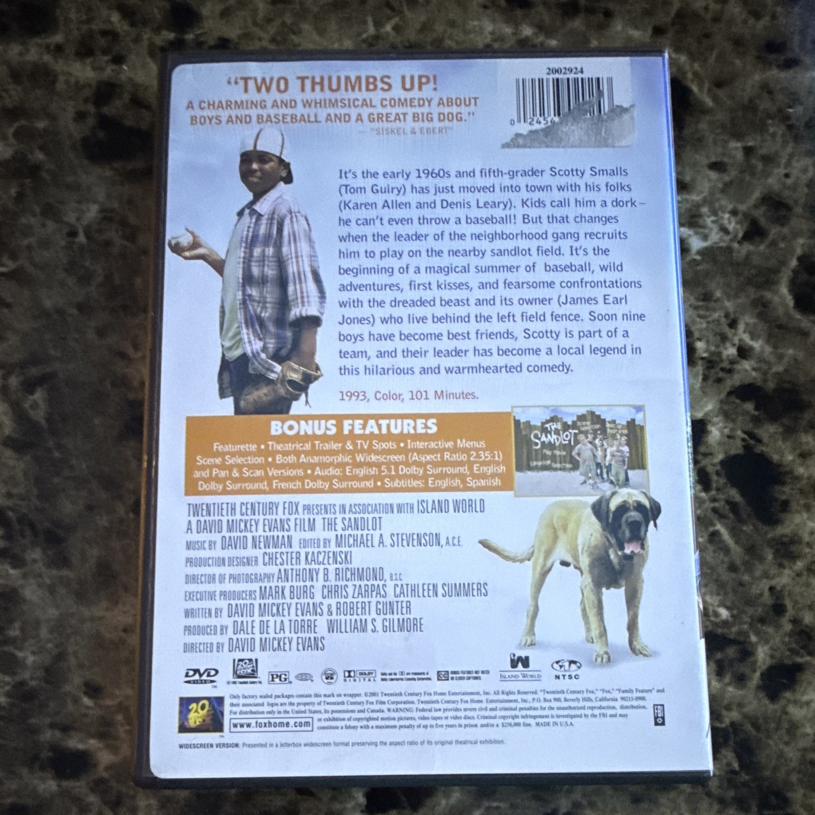 The Sandlot DVD PG (1993)-20th Century Fox Widescreen 101 Min 2.35:1 Guiry