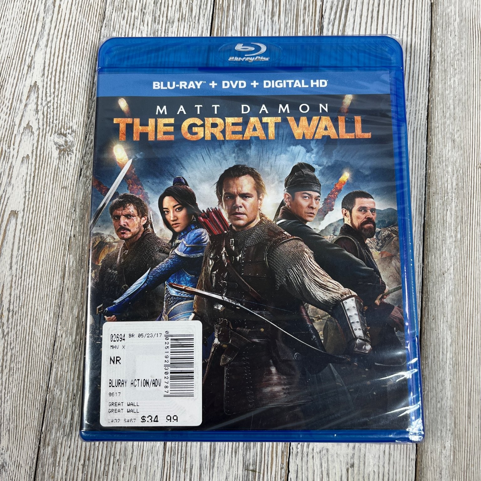 The Great Wall Blu-ray DVD Digital HD (2017) Matt Damon, Zhang Yimou Action