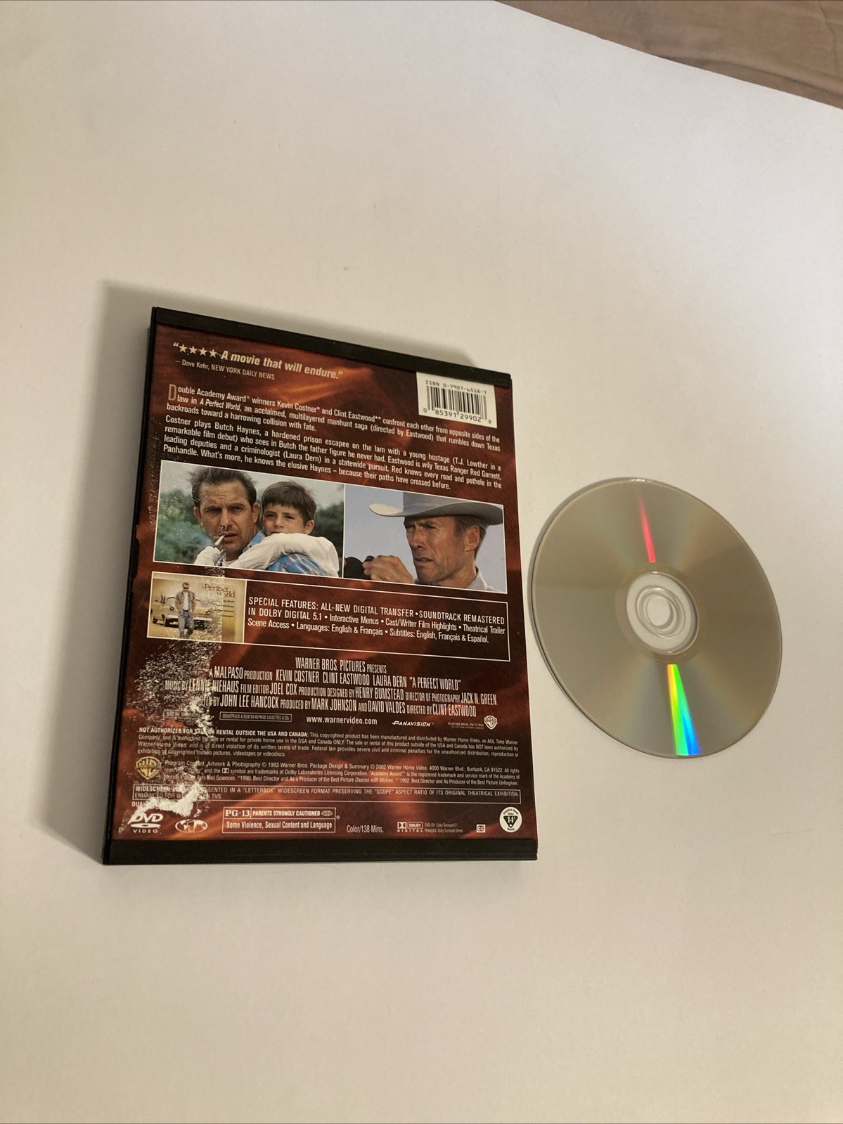 A Perfect World DVD In Snap Case Widescreen Kevin Costner Clint Eastwood 1993