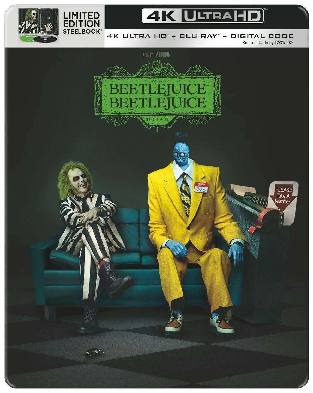 Beetlejuice Beetlejuice Steelbook 4K UHD Blu-ray NEW