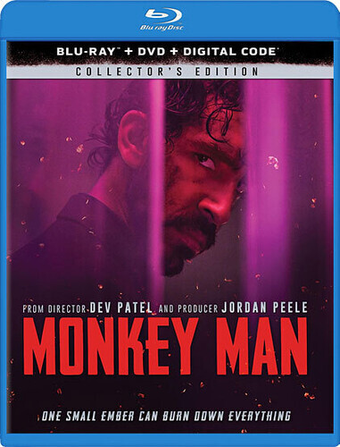 Monkey Man Blu Ray/DVD Free Shipping Brand New Sealed Jordan Peele w/Slipcover