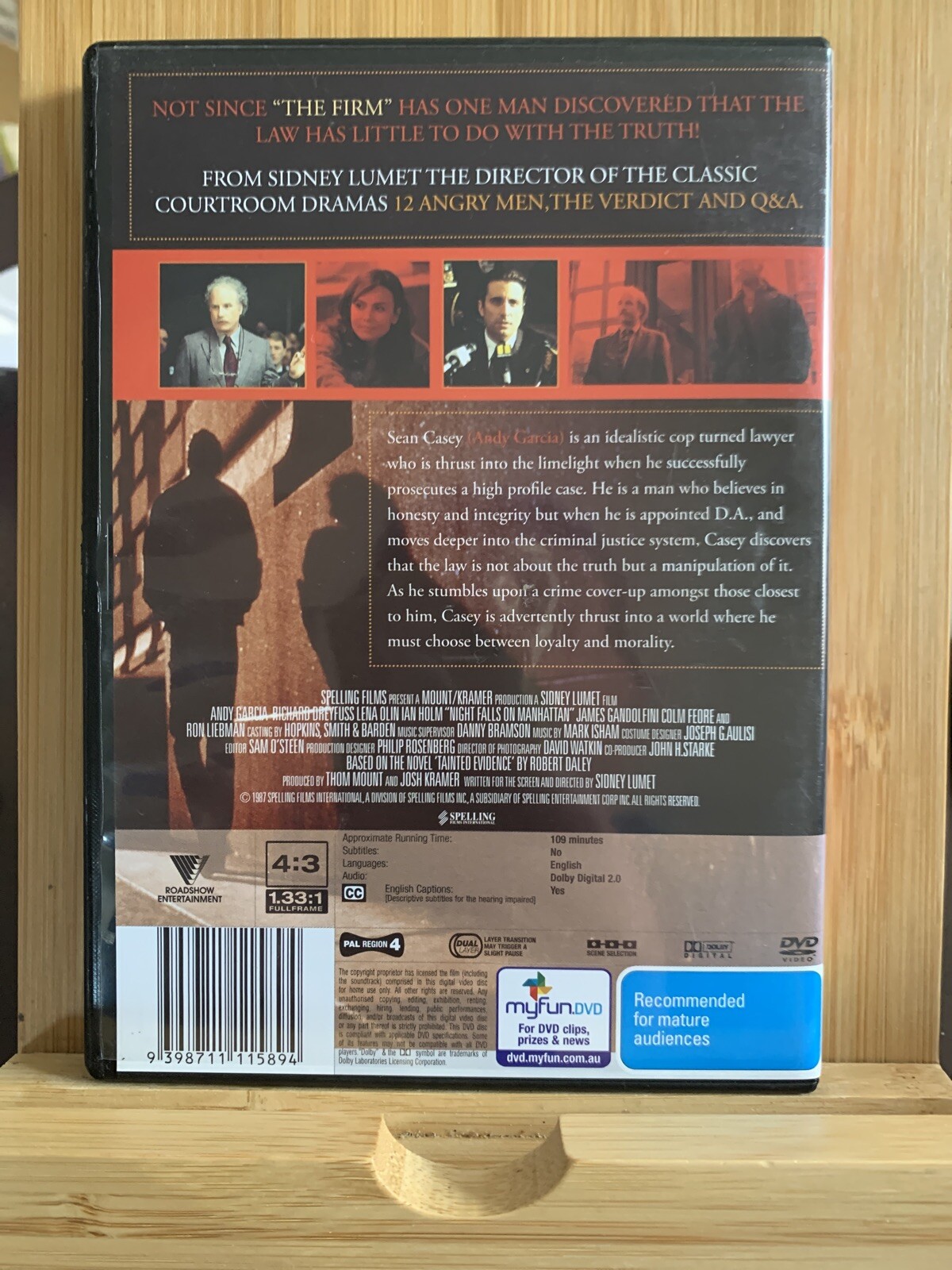 Night Falls on Manhattan DVD Region 4 Rare – Andy Garcia Richard Dreyfuss