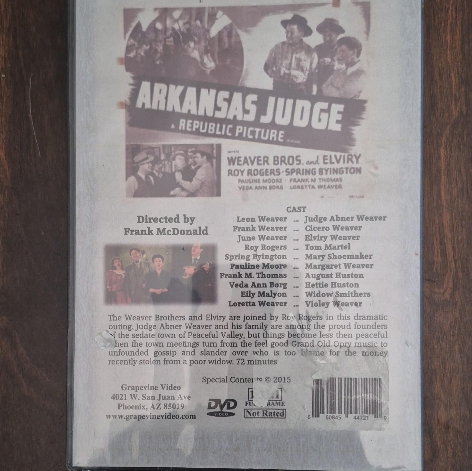 Grapevine Video Arkansas Judge DVD Black & White 72 min NR Drama English