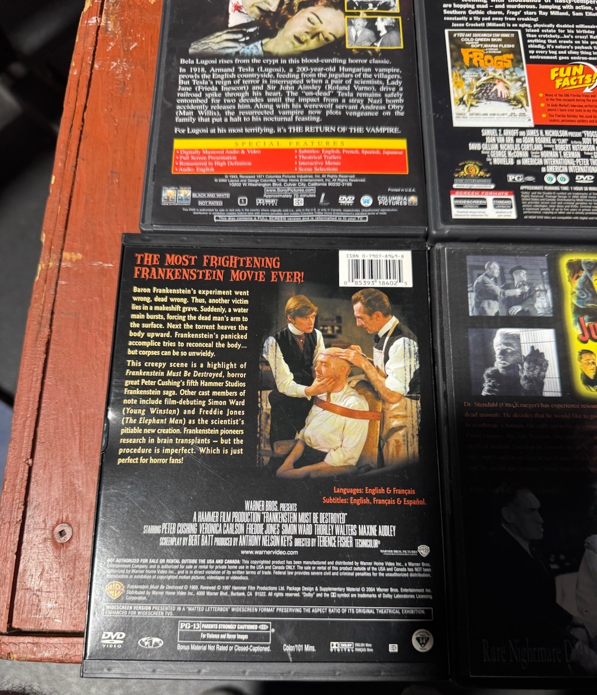 Classic Horror DVD Lot 6 Bela Lugosi Hammer Frogs Frankenstein Vampire