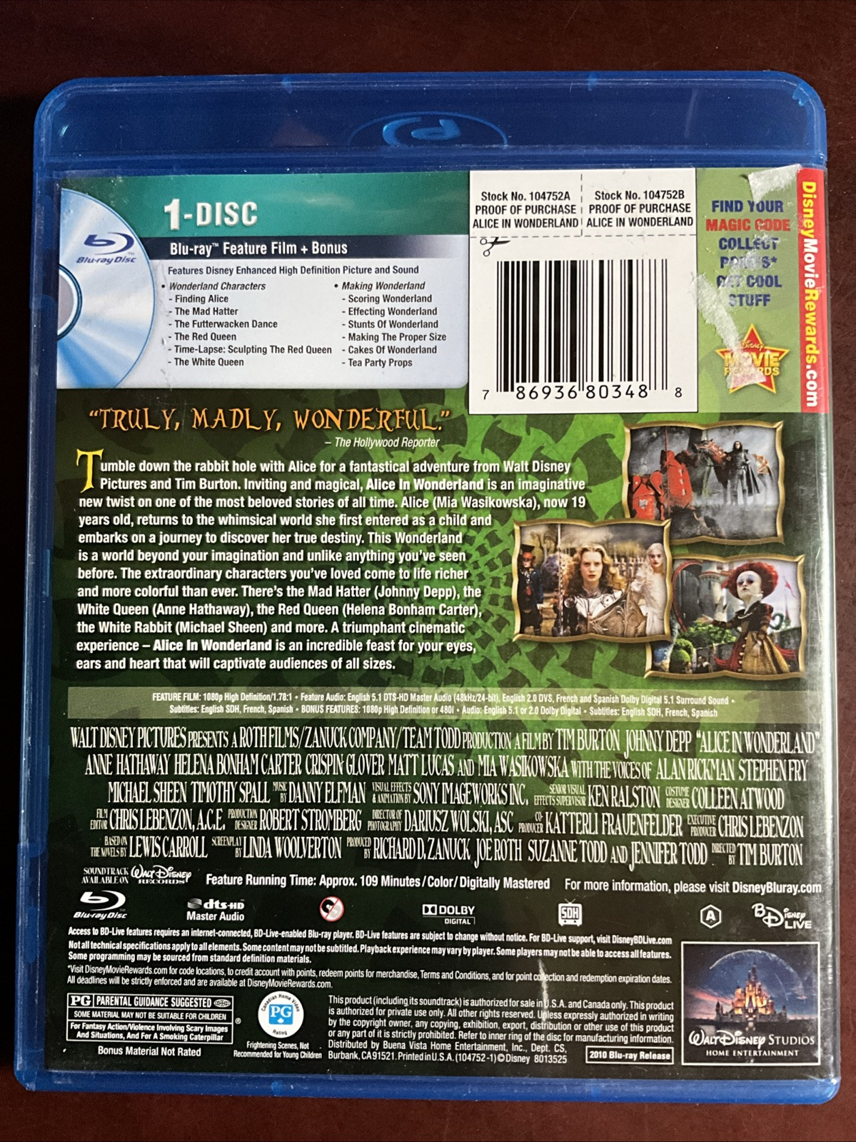 Alice in Wonderland (Blu-ray, 2010)