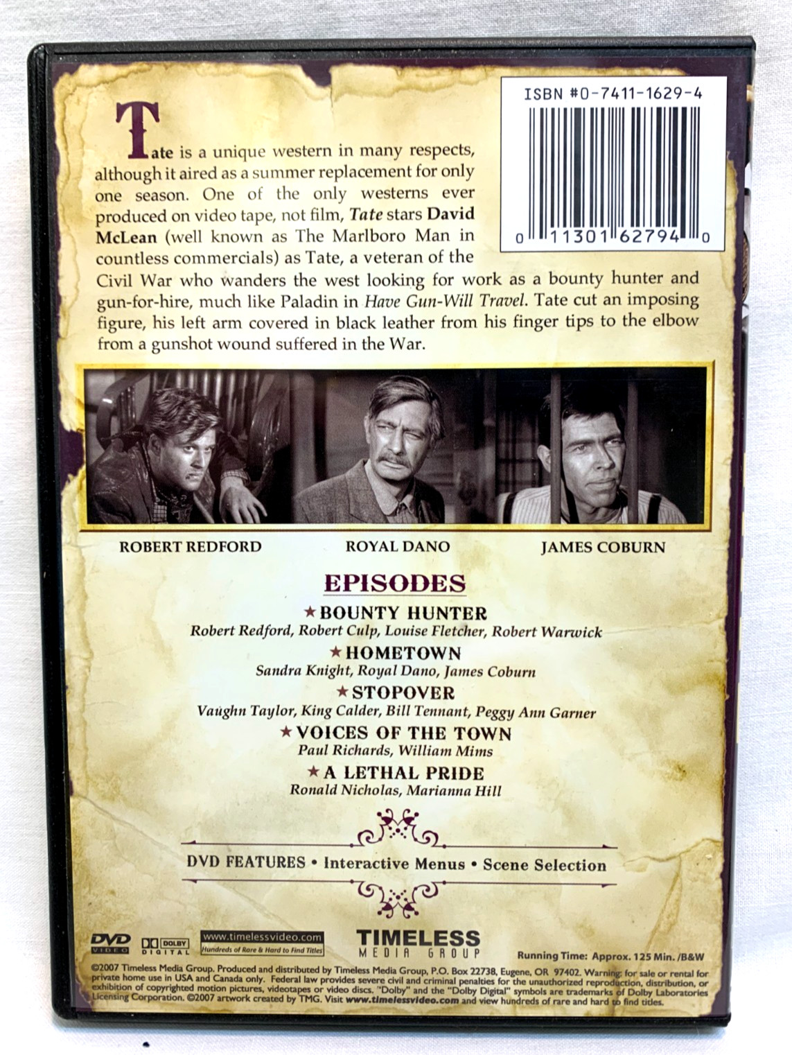 TATE starring David McLean (3 DVD Box Set 2007 Timeless Media Group) 13 Episodes